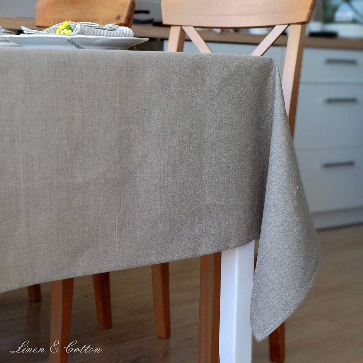 Linnen Tafelkleed Rechthoekig Beige - 100% Linnen Tafellinnen voor Feestelijk Diner