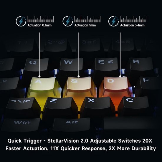 60% Gaming Toetsenbord met 8000Hz Polling Rate en Snelle Respons — afbeelding 3