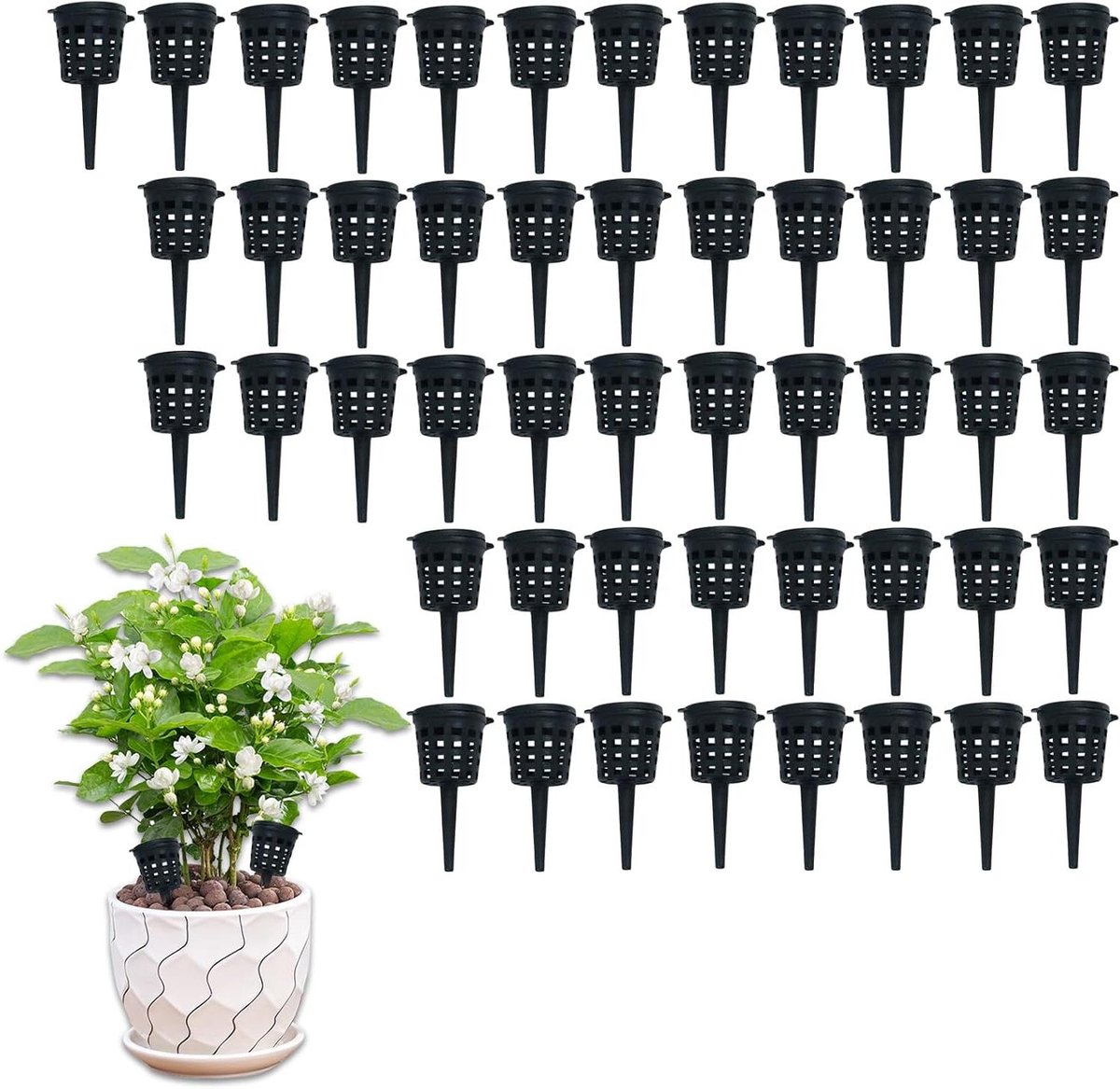 Kunstmest Doos met Deksel en Zwarte Plastic Mand - Bonsai Gereedschap voor Tuinieren - Agrarische Aanplant Benodigdheden, Set van Stuks
