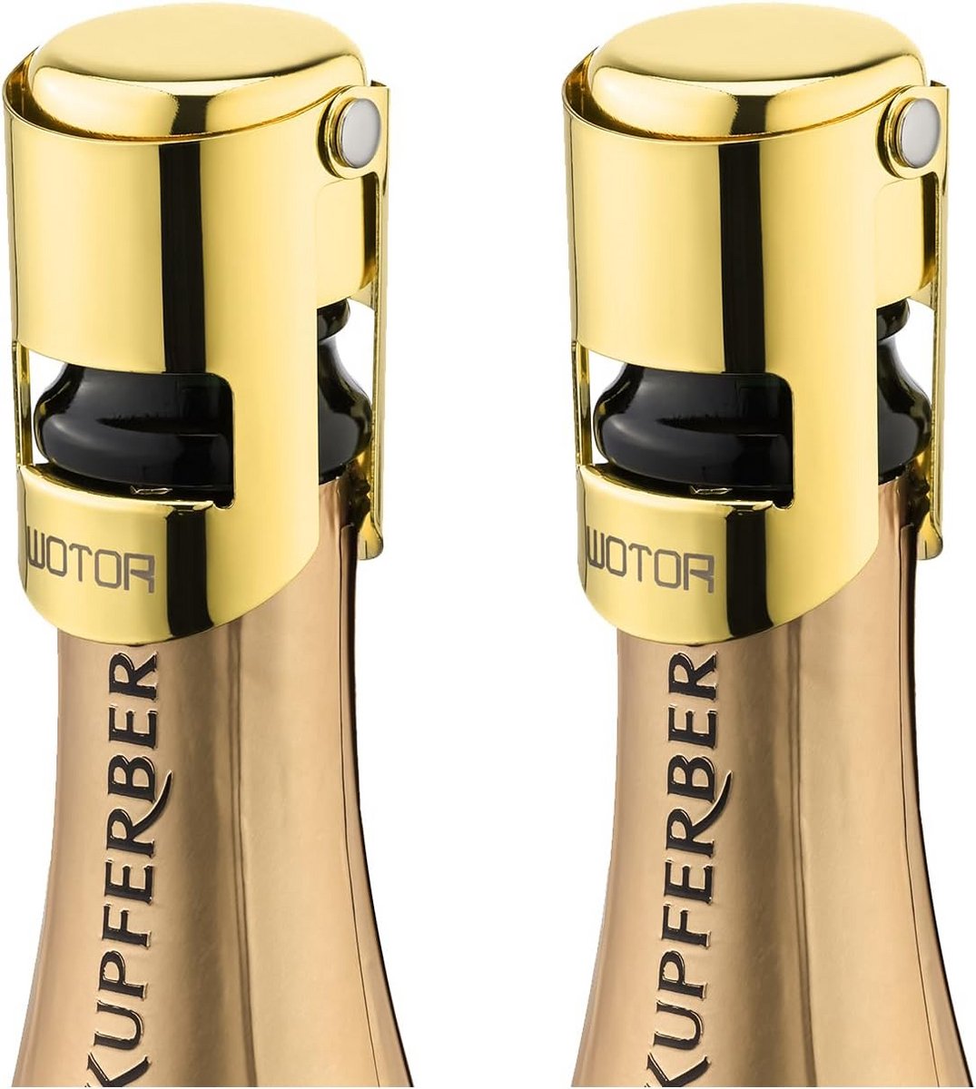 Set van 2 Roestvrijstalen Champagne Stoppers voor Prosecco en Mousserende Wijn