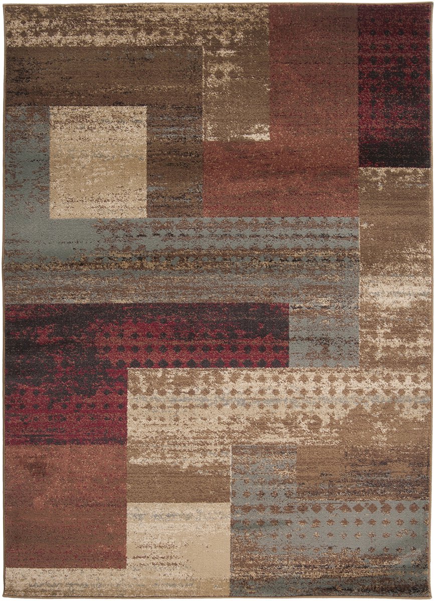 SURYA - SHAMA Modern Grafisch Tapijt in DonkerRood