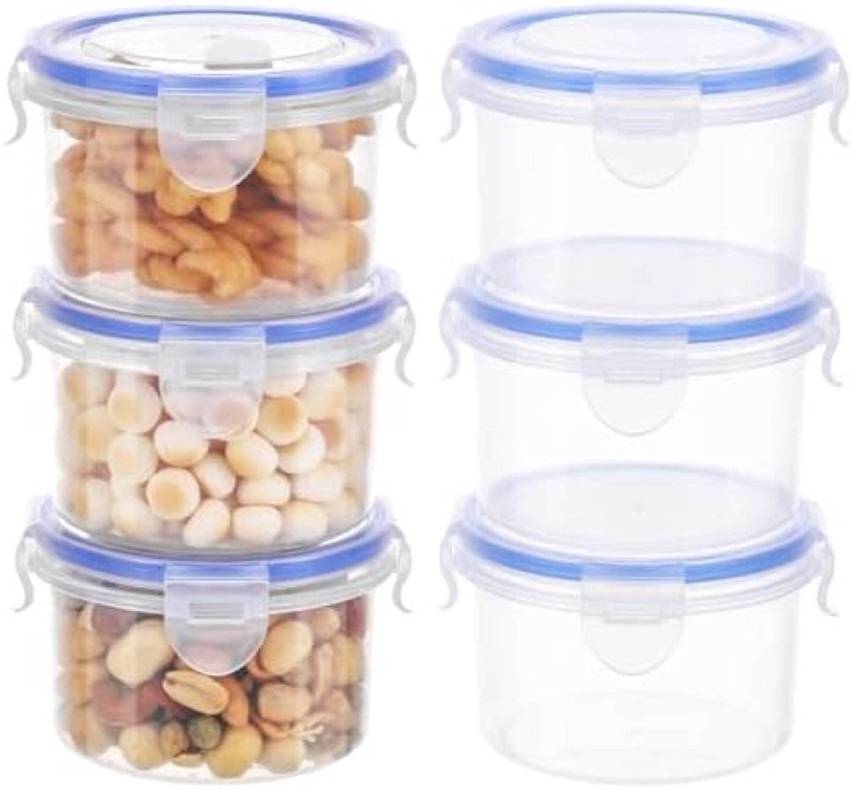 PromoHome 6-delige set luchtdichte voedselcontainers - 300 ml