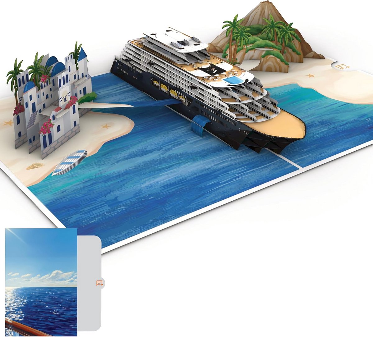 3D Pop-Up Kaart Luxe Cruiseschip – Origineel Reisgeschenk voor Wereldreizigers en Jubileum