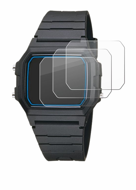BROTECT - Protection d'écran pour Casio F-105W-1AWYEF - Film de protection en verre transparent (3 pièces)