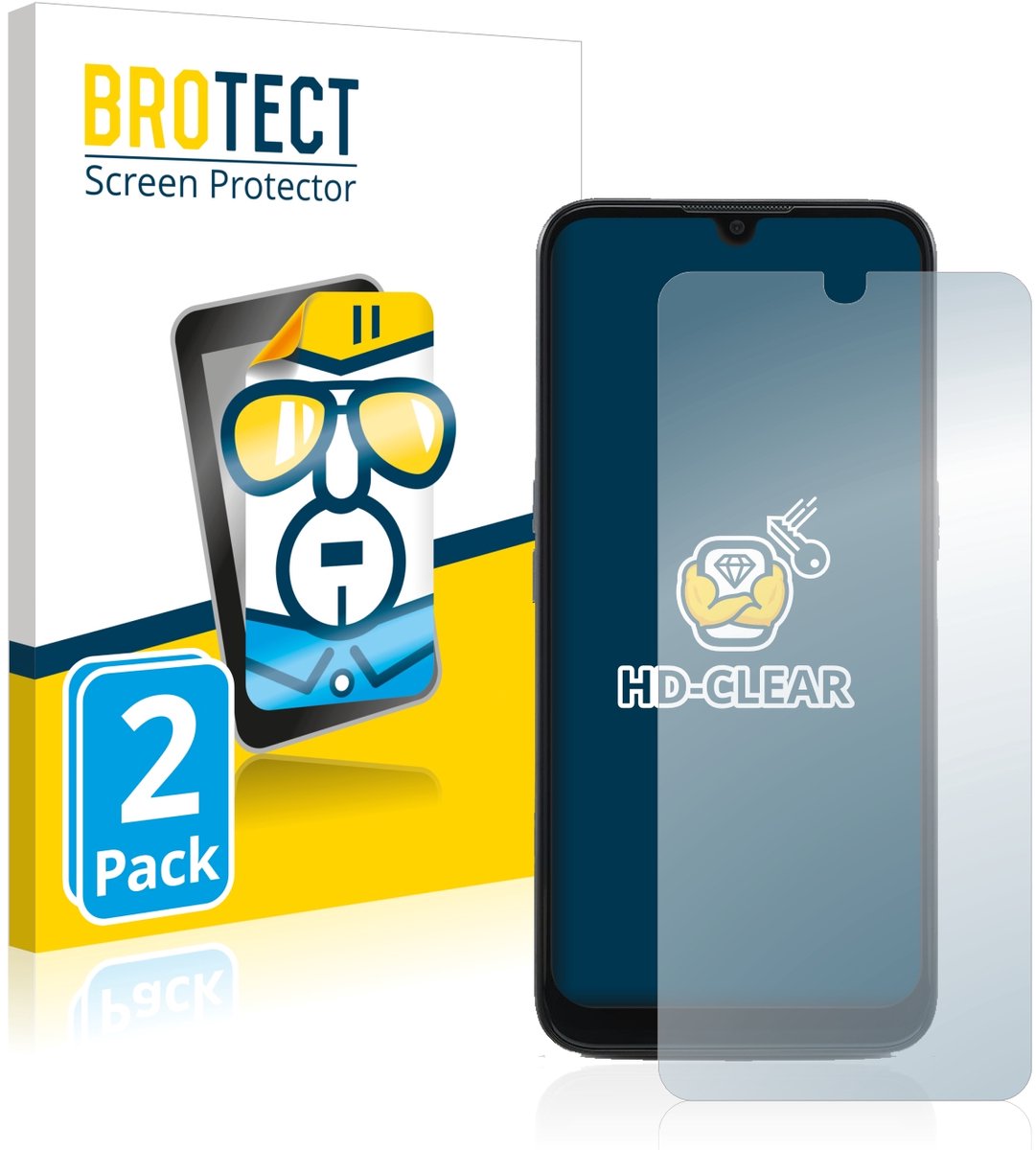 BROTECT - Screenprotector voor Doro 8100 PLUS - Folie Beschermfolie transparant 2 Stuks
