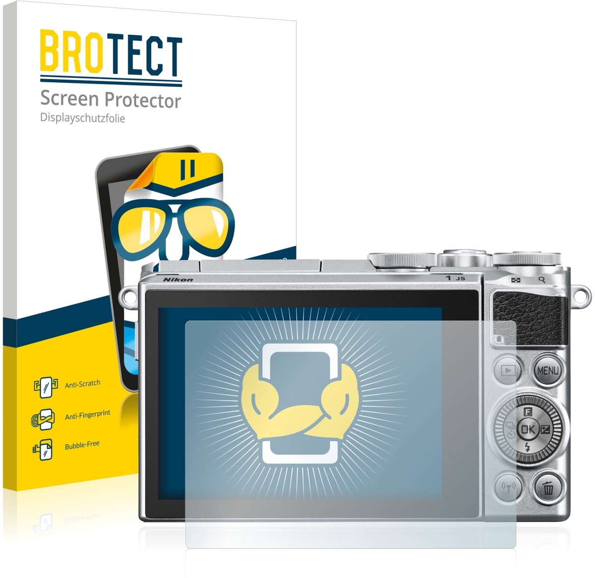 BROTECT - Screenprotector voor Nikon 1 J5 - Folie Beschermfolie transparant 2 Stuks