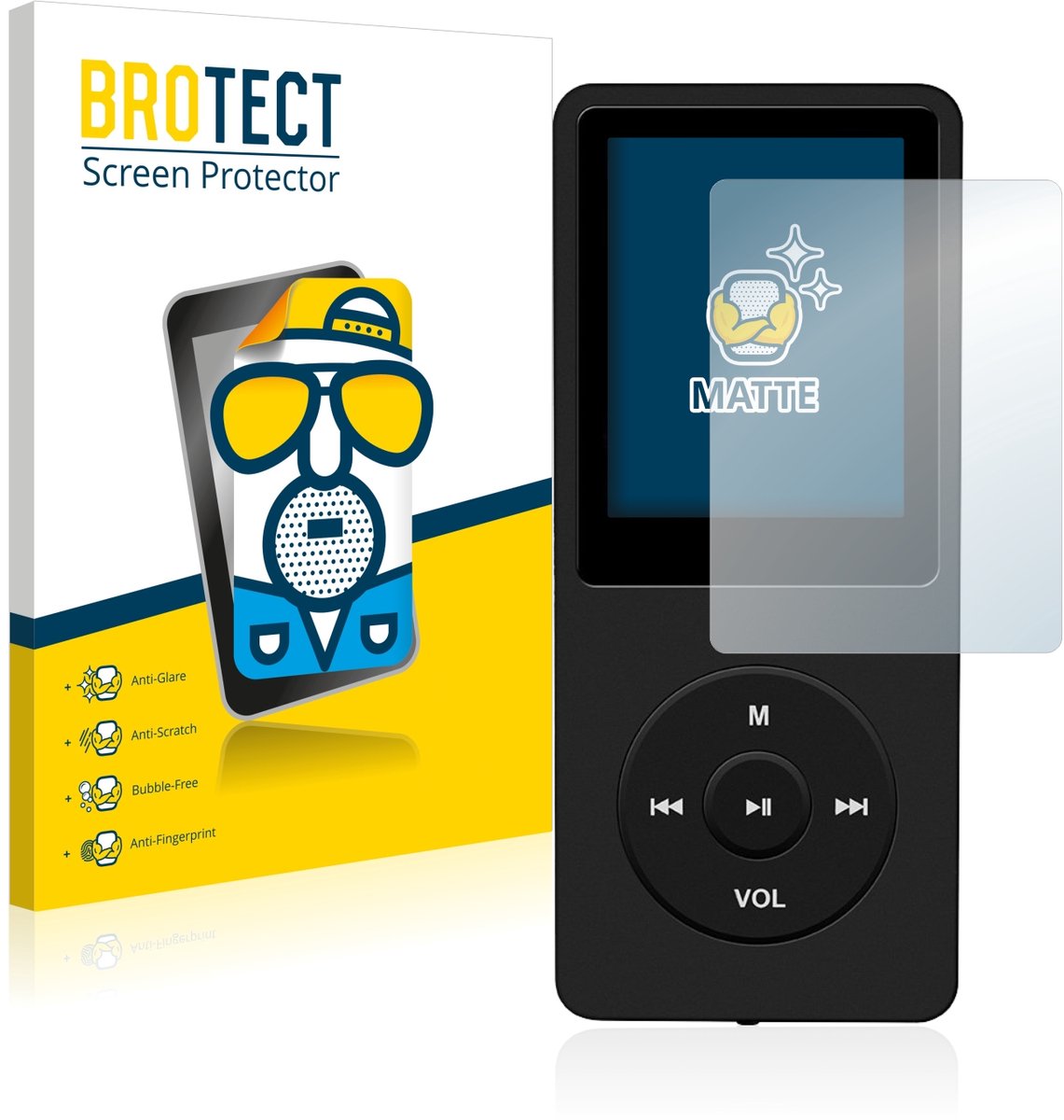 BROTECT - Screenprotector voor AGPtek 8GB MP3-Player - Folie Beschermfolie matte 2 Stuks