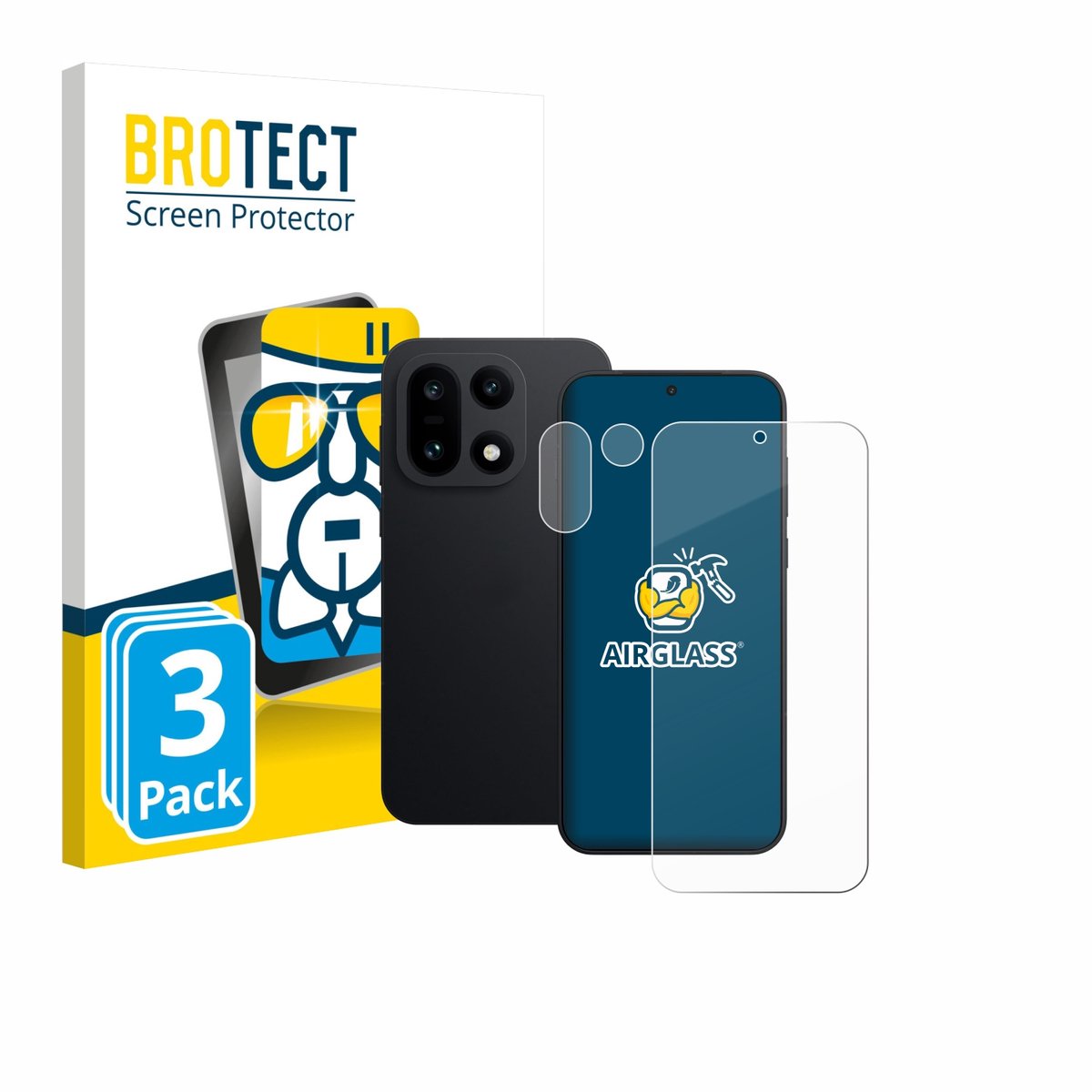 Screenprotector 3 Stuks voor OnePlus 15 (Voor+Camera) Beschermglas transparant