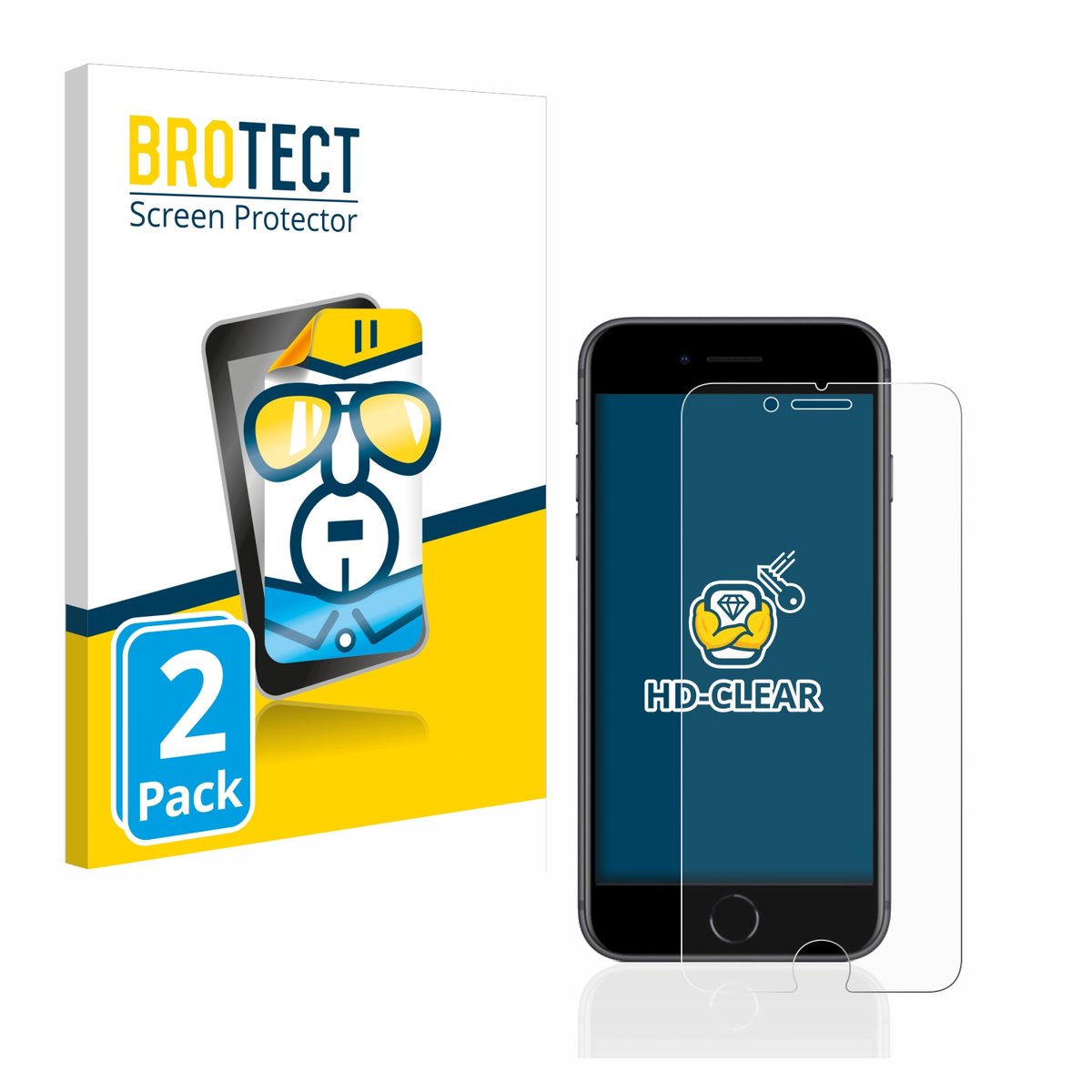 BROTECT - Screenprotector voor Apple iPhone 8 - Folie Beschermfolie transparant 2 Stuks