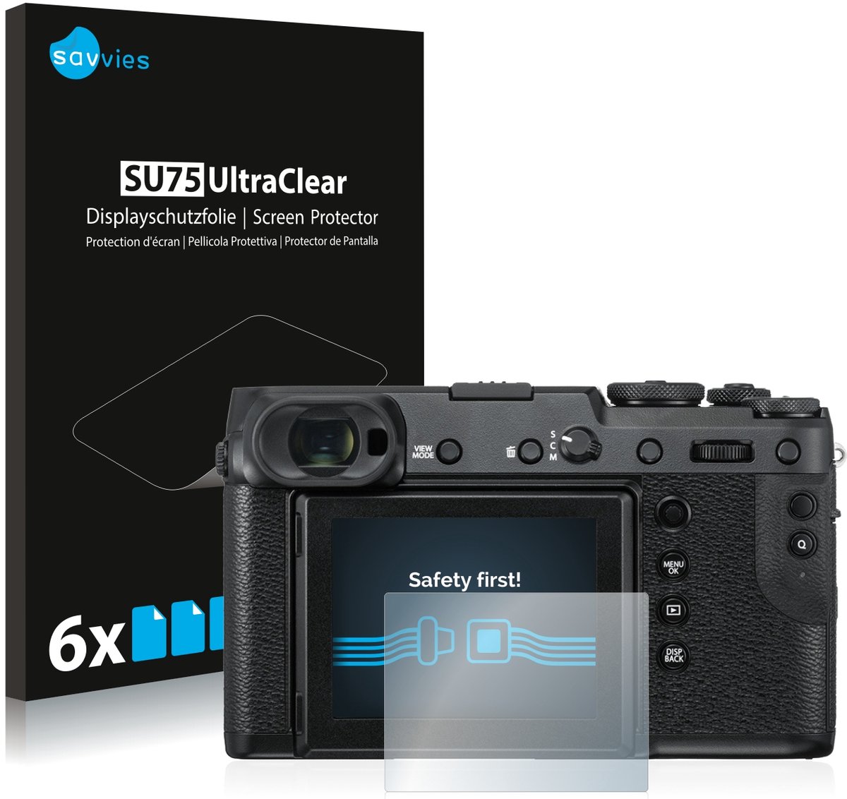 Savvies - Screenprotector voor Fujifilm GFX 50R - Folie Beschermfolie transparant 6 Stuks