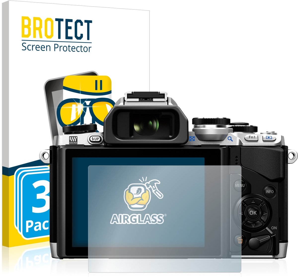 Screenprotector 3 Stuks voor Olympus OM-D E-M10 Beschermglas transparant
