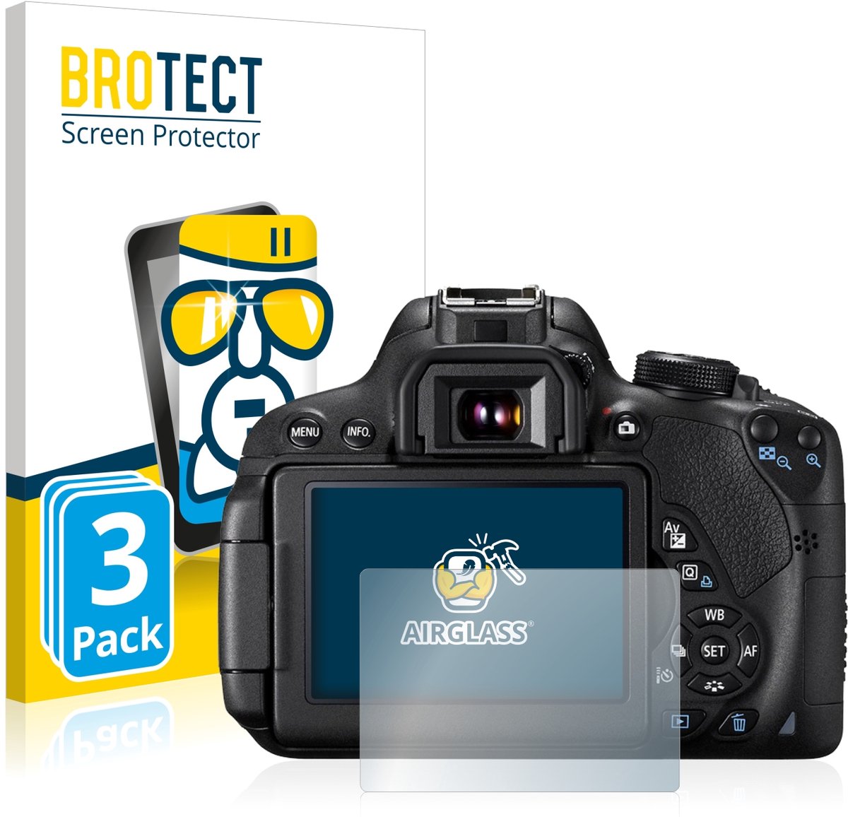 Screenprotector 3 Stuks voor Canon EOS 700D Beschermglas transparant