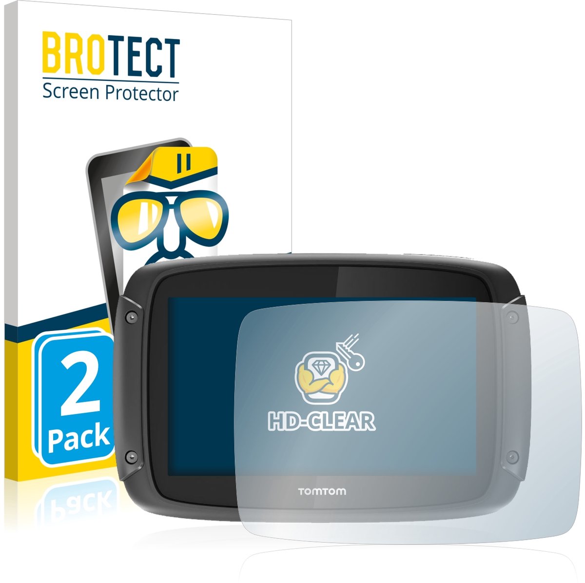 BROTECT - Screenprotector voor TomTom Rider 450 - Folie Beschermfolie transparant 2 Stuks