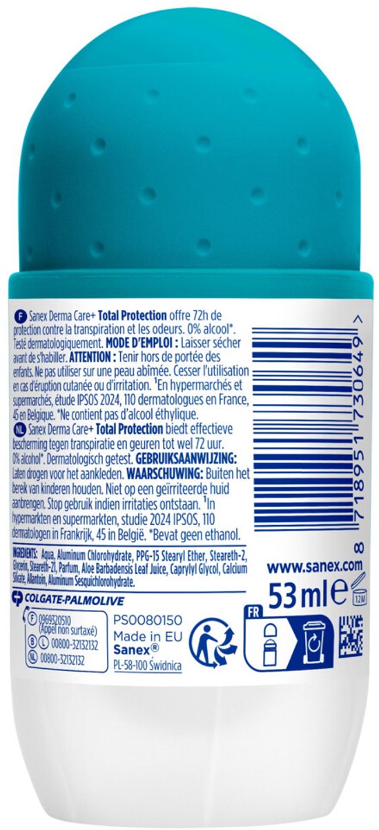 Sanex Deoroller Total Protection - 50 ml