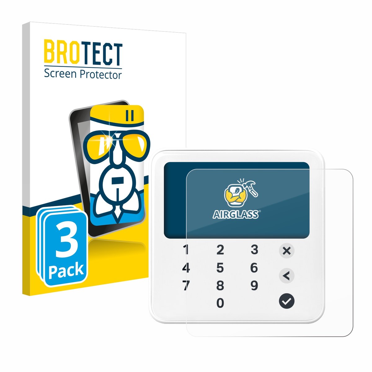 Screenprotector 3 Stuks voor SumUp Solo Lite Beschermglas transparant