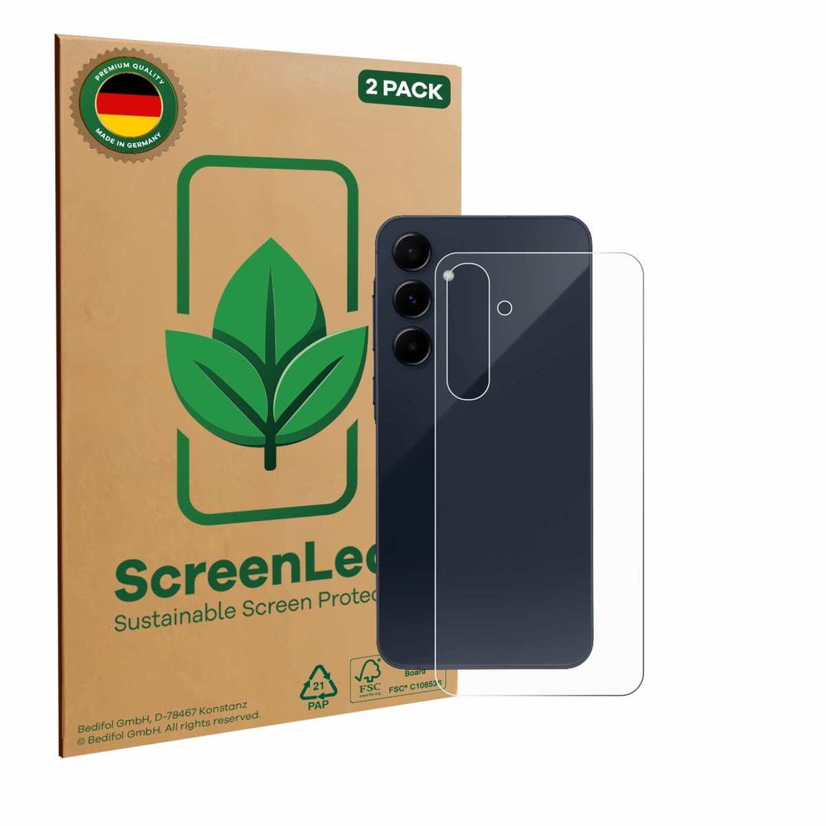 2 Stuks Screenprotector voor Samsung Galaxy A55 5G (Achterkant) - Hoogwaardige Beschermfolie transparant