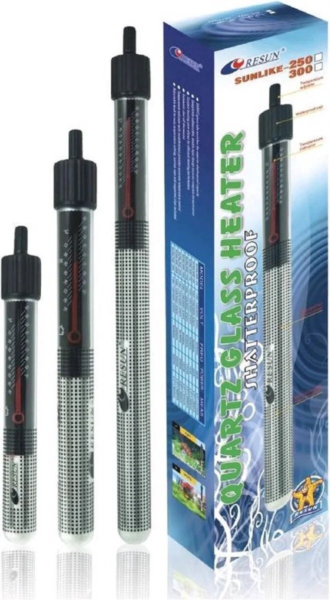 Resun Aquariumverwarming 100W met instelbare thermostaat | voor aquaria tot 100 liter