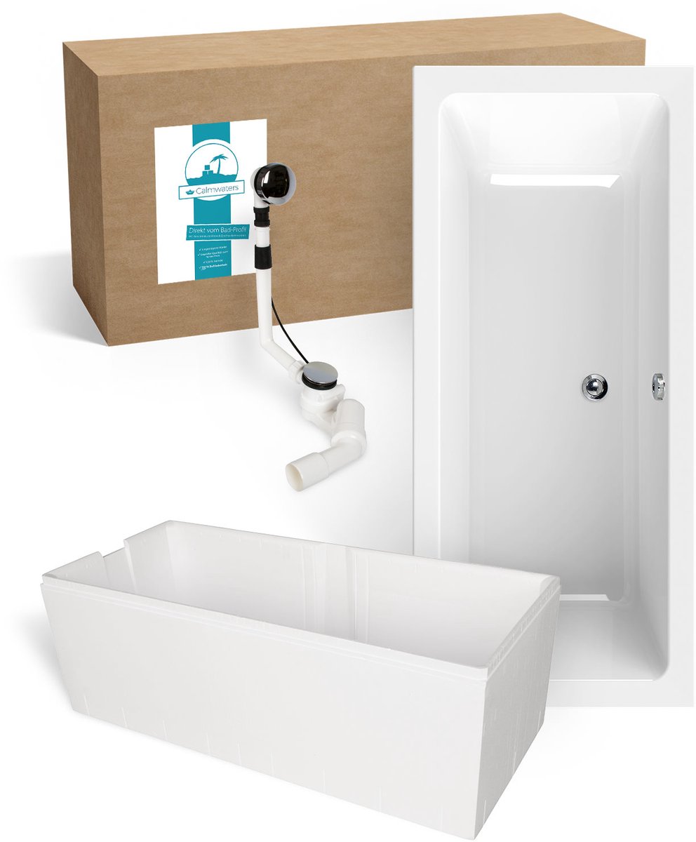 Calmwaters Modern Select - Badkuip - 170 x 75 cm - Set badkuipdragers