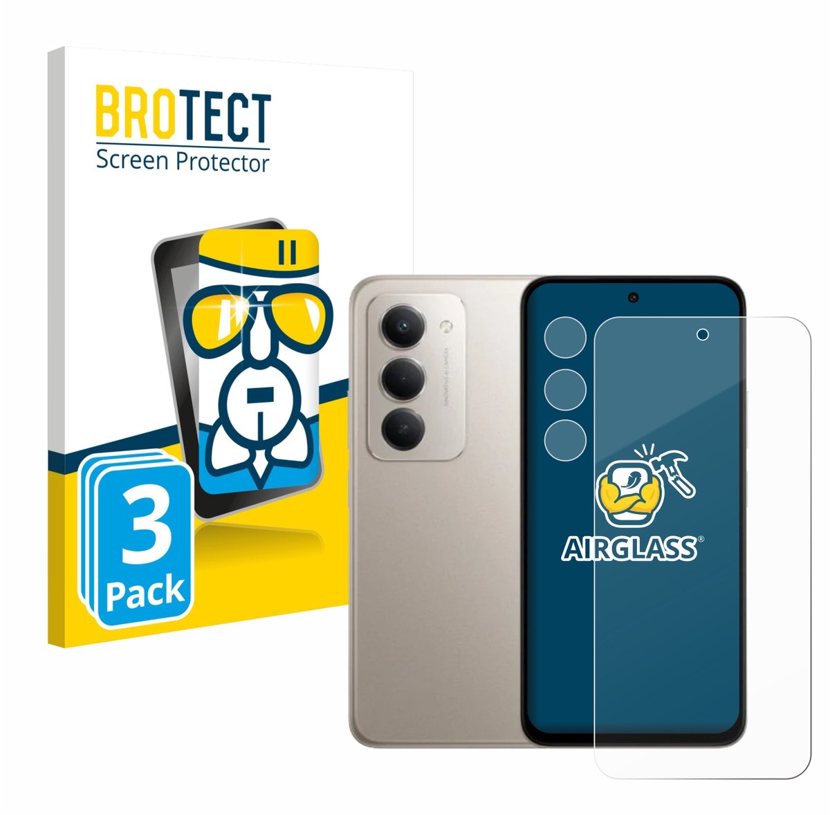Screenprotector 3 Stuks voor Xiaomi Redmi 15 (Voor+Camera) Beschermglas transparant