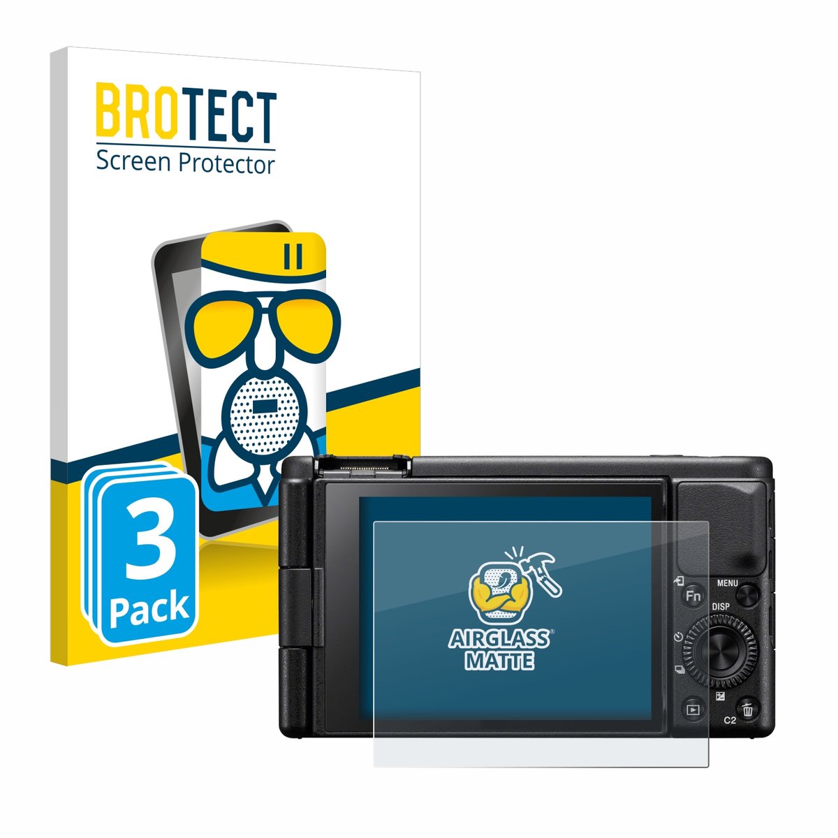 BROTECT - Screenprotector voor Sony ZV-1A - Folie Beschermfolie Beschermglas matte 3 Stuks