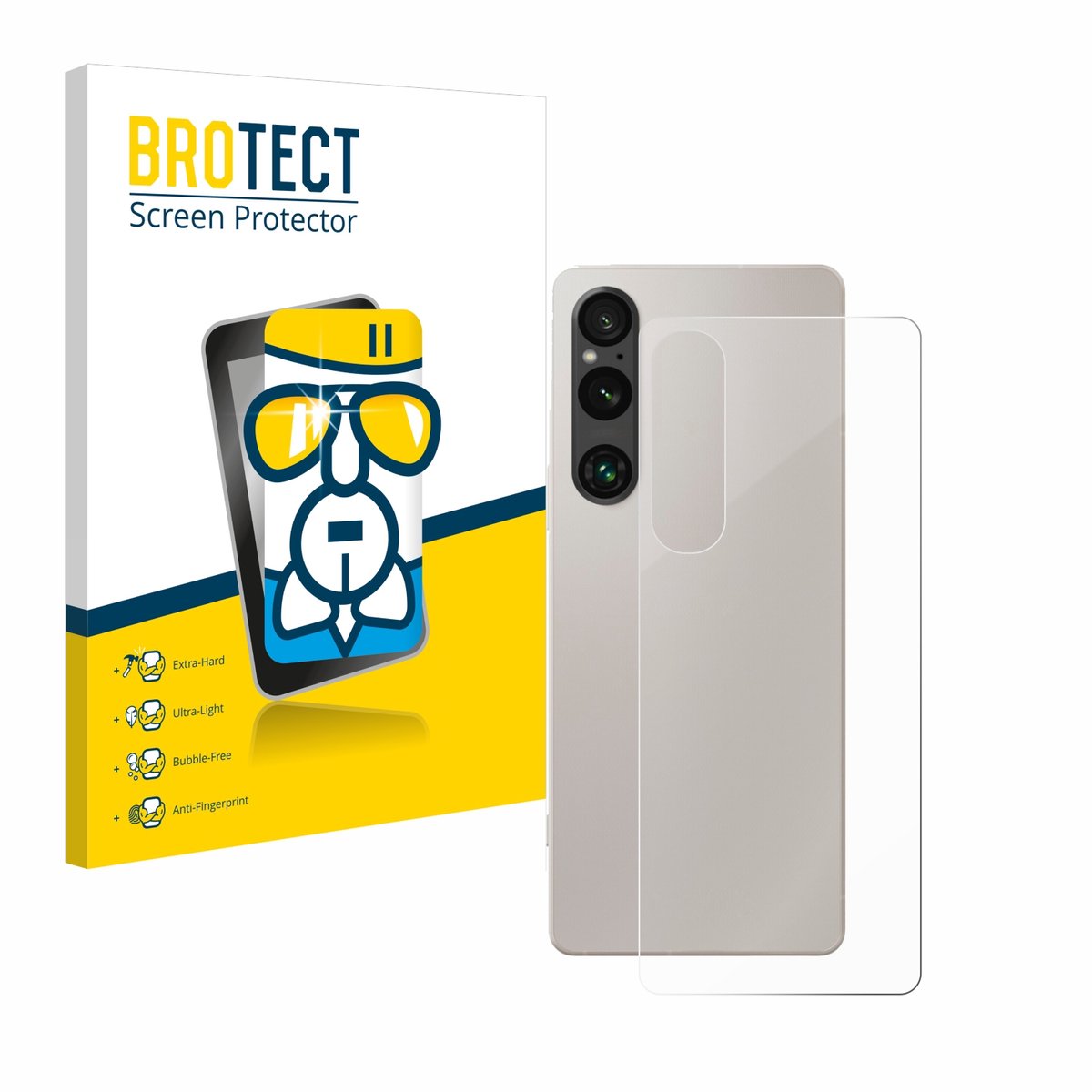 Screenprotector voor Sony Xperia 1 V (Achterkant) Beschermglas transparant