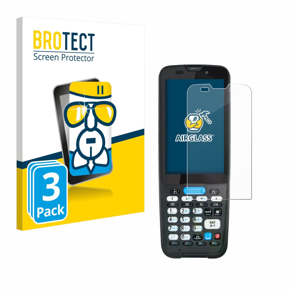 Screenprotector 3 Stuks voor Unitech HT330 Beschermglas transparant