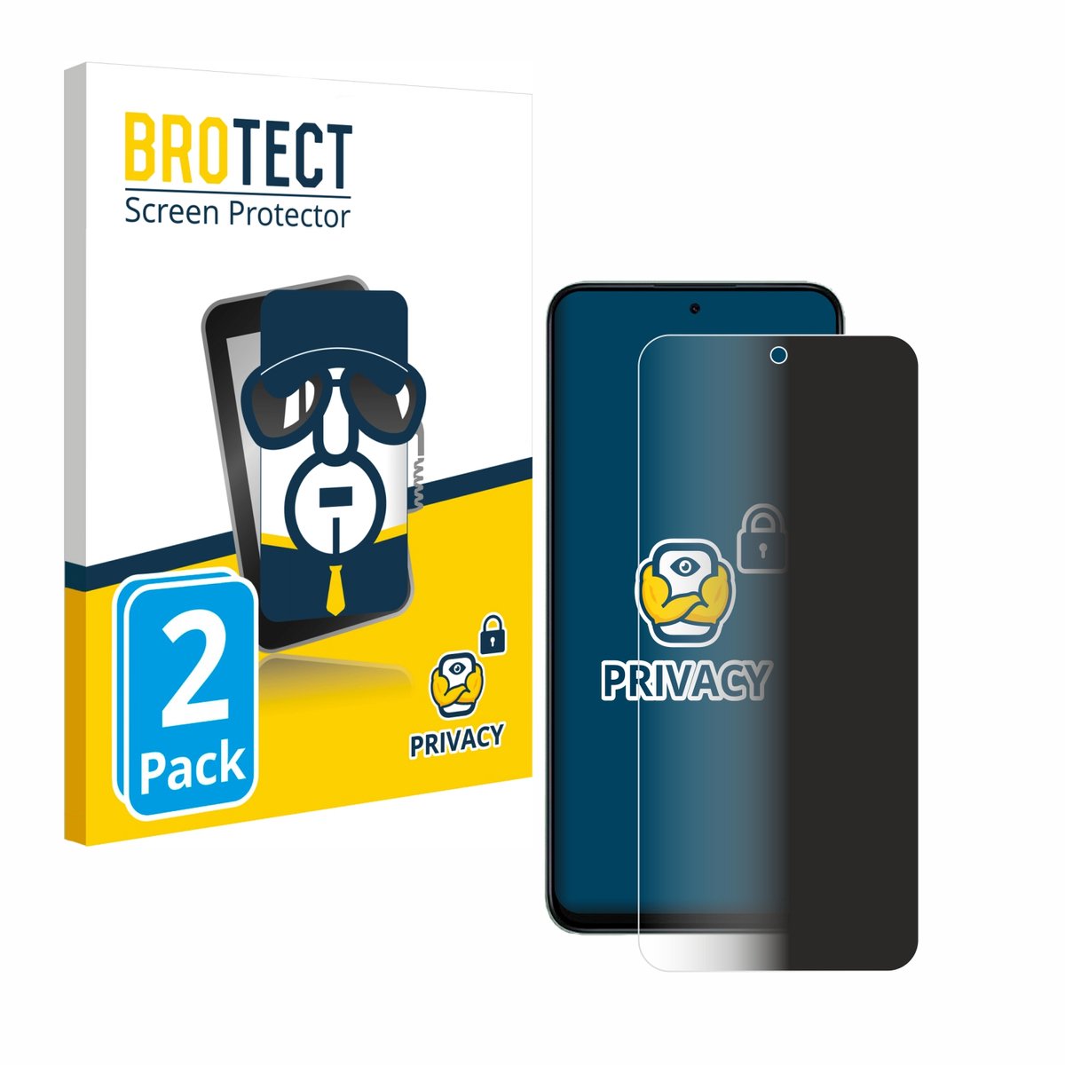 BROTECT - privacy screenprotector voor Honor 200 Smart - Folie Beschermfolie Blauwlichtfilter 2 Stuks