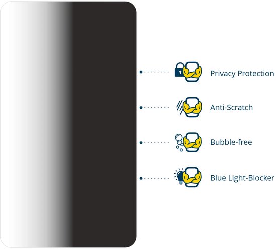 BROTECT - privacy screenprotector voor realme 8i - Folie Beschermfolie Blauwlichtfilter 2 Stuks