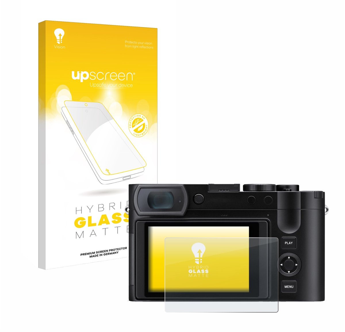 upscreen - Screenprotector voor Leica Q3 43 - Folie Beschermfolie Beschermglas matte