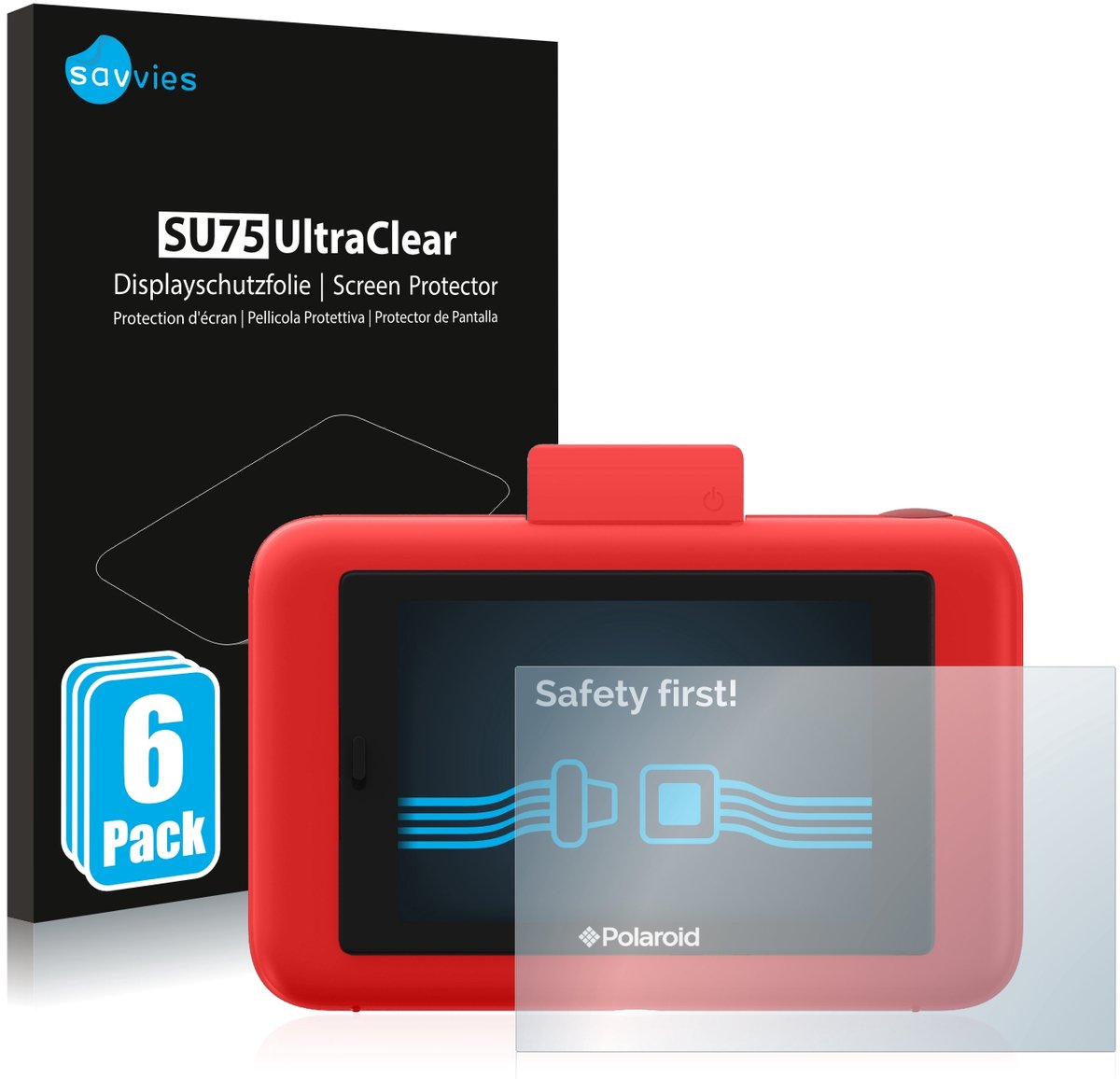 Savvies - Screenprotector voor Polaroid Snap Touch - Folie Beschermfolie transparant 6 Stuks