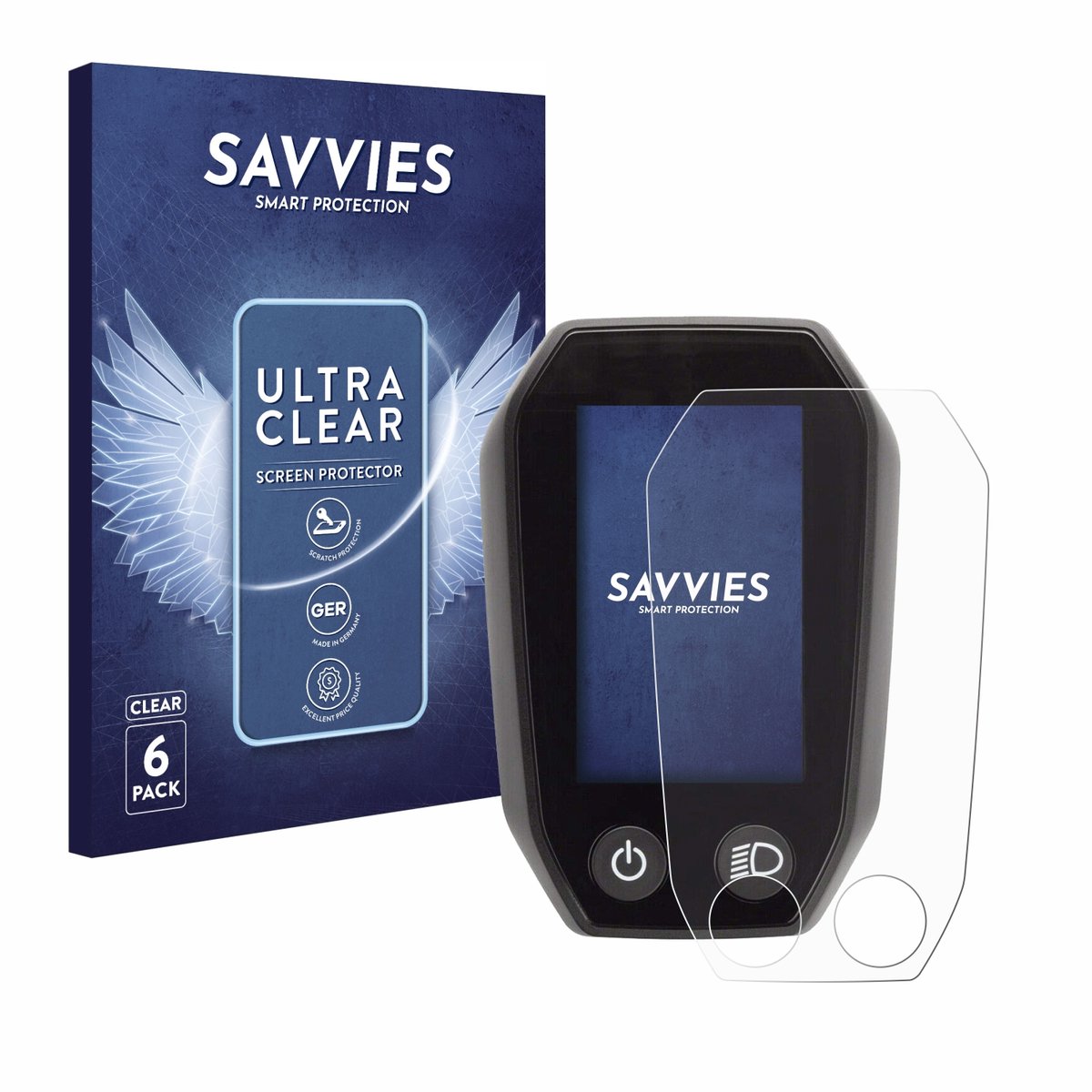 Savvies - Screenprotector voor Shimano Steps SC-E6010 - Folie Beschermfolie transparant 6 Stuks