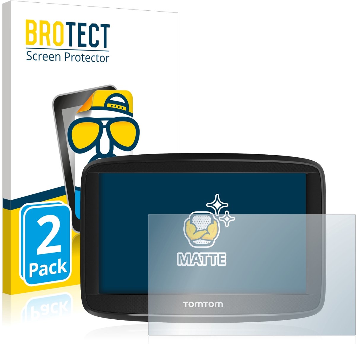 BROTECT - Screenprotector voor TomTom Start 52 - Folie Beschermfolie matte 2 Stuks