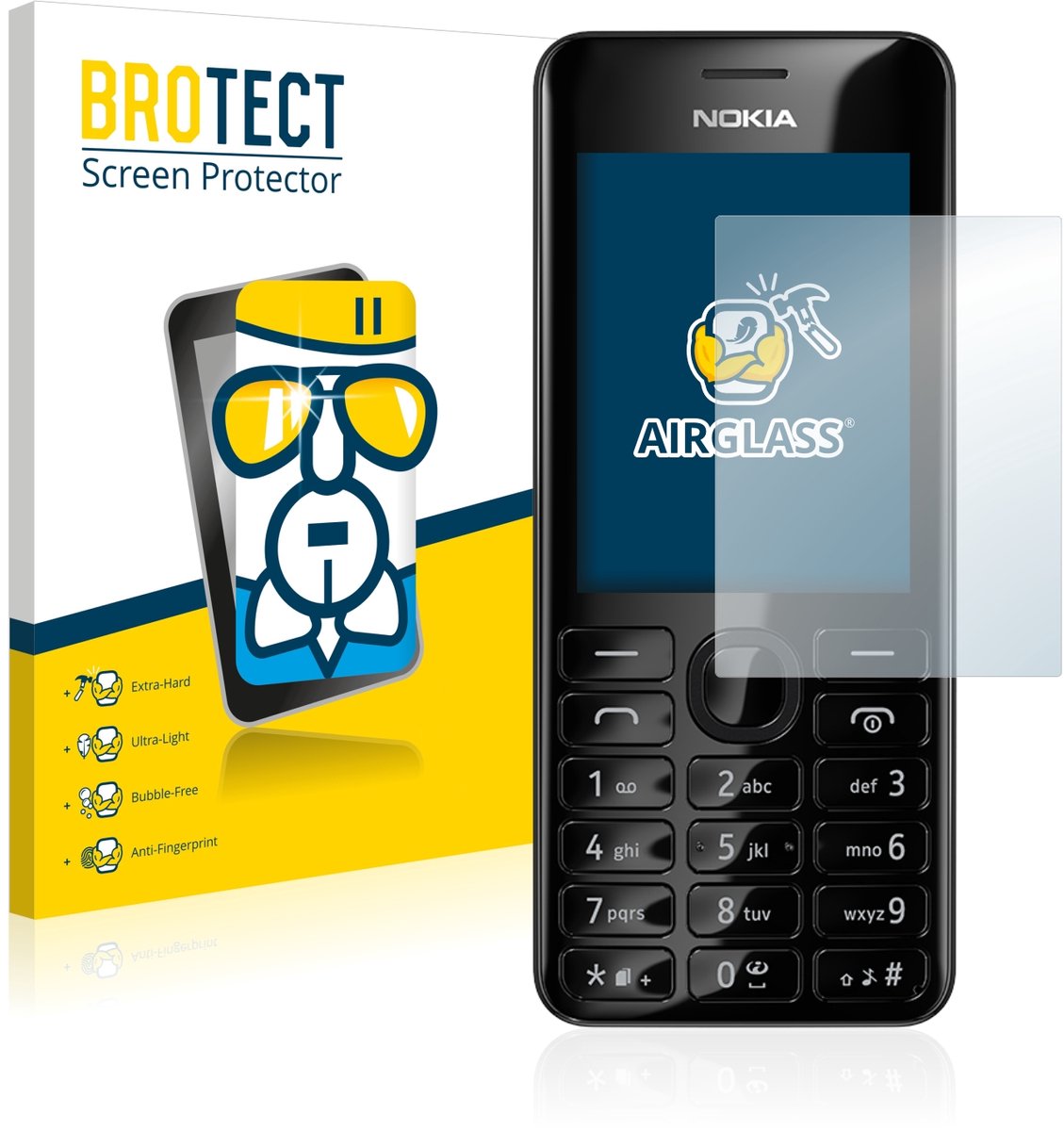 Screenprotector voor Nokia 206 Dual SIM Beschermglas transparant