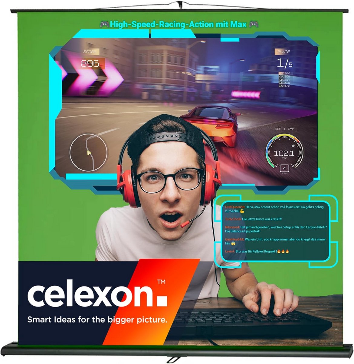 Mobiel Chroma Key Groen Scherm 150 x 200 cm voor Streaming en Video