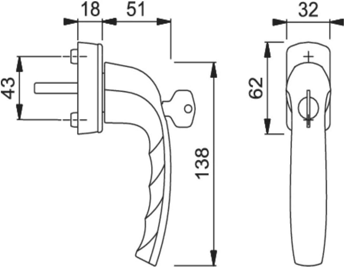 Afsluitbare Aluminium Raamgreep met Kwaliteitsbeveiliging (7x32-42mm)