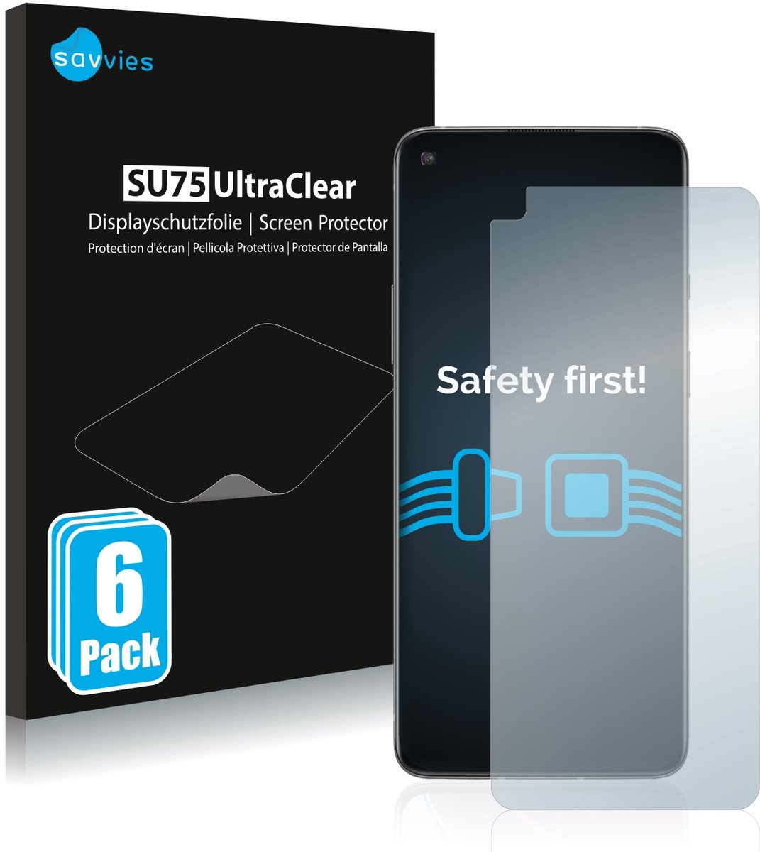 Savvies - Screenprotector voor OnePlus 8T - Folie Beschermfolie transparant 6 Stuks