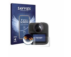 Savvies - Screenprotector voor GoPro Max 2 - Folie Beschermfolie transparant volledig dekking 4 Stuks