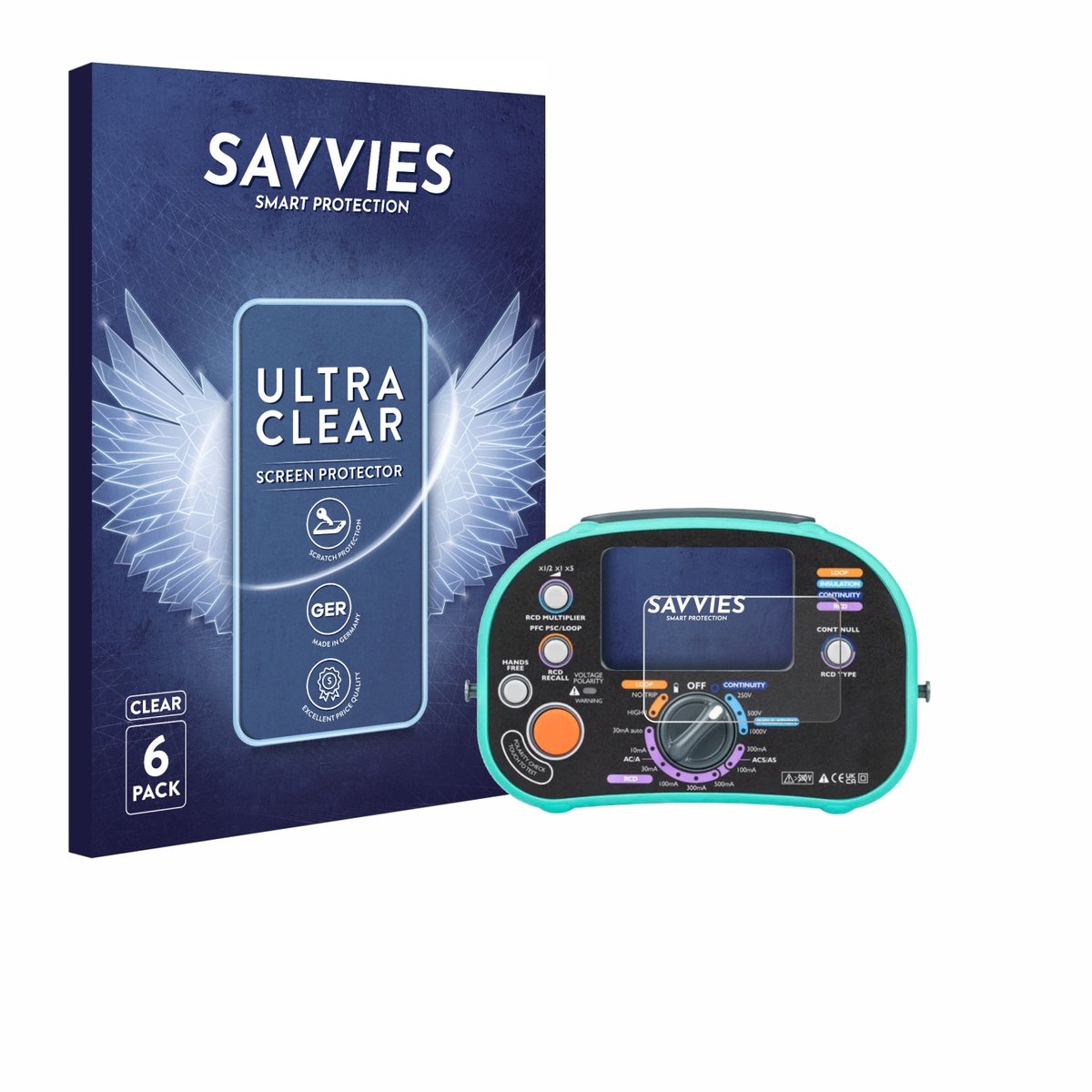 Savvies - Screenprotector voor Kewtech KT63DL - Folie Beschermfolie transparant 6 Stuks