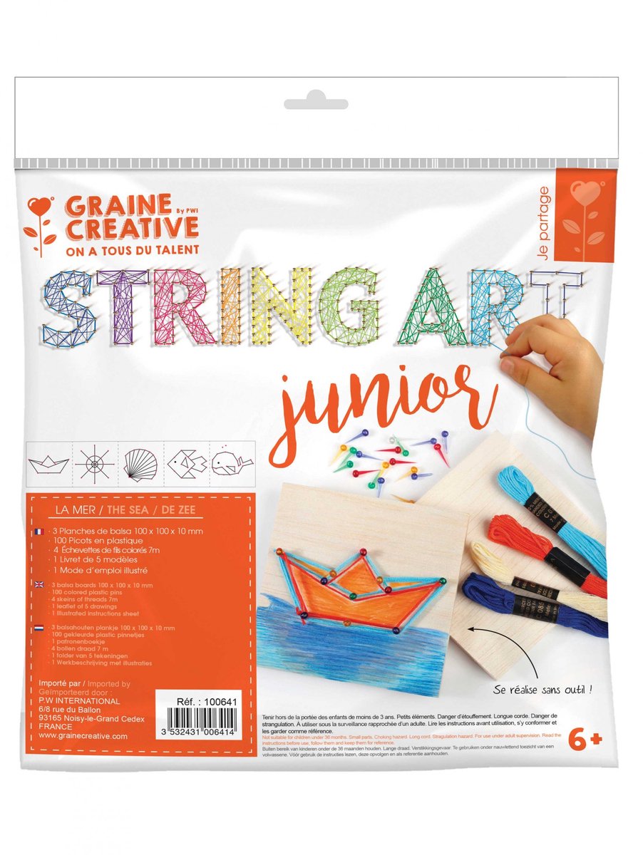 GRAINES CREATIVES - String Art Kit Junior Zeethema met Draadschilderijen
