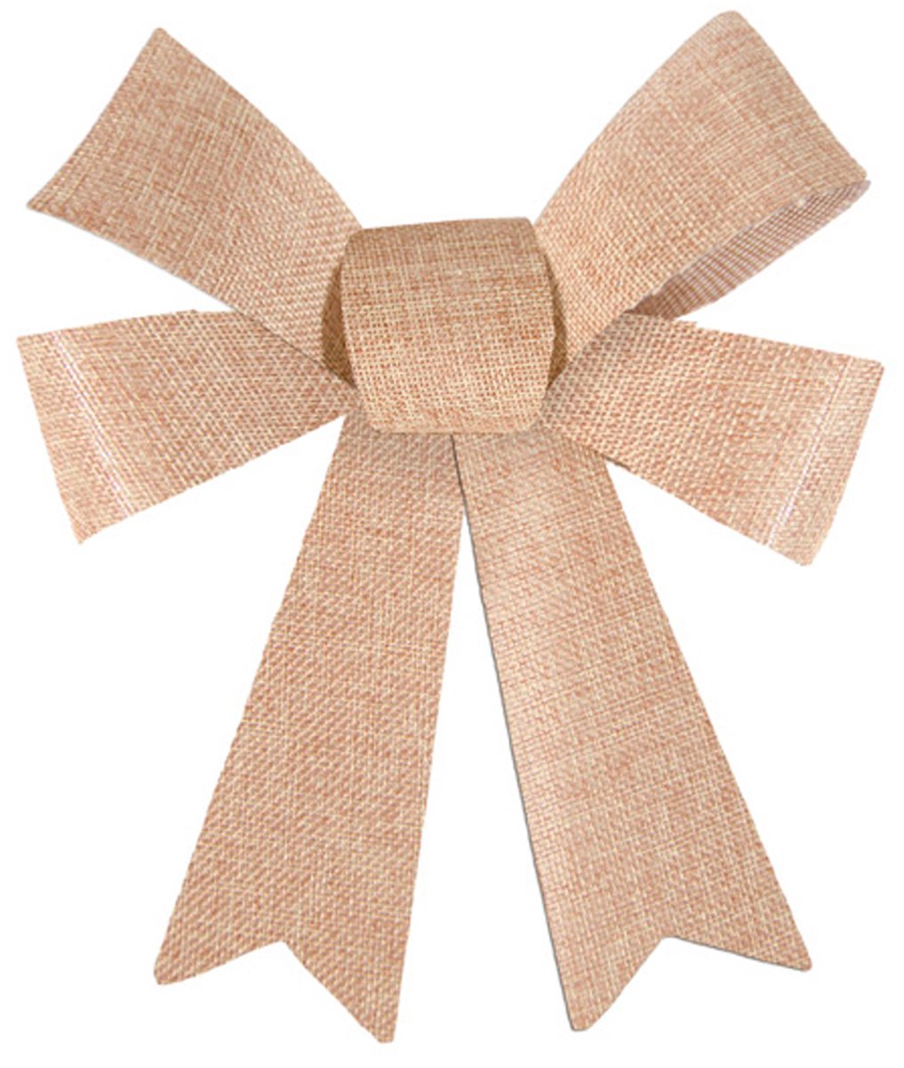 CHAKS - 3 jute PVC strikken 11 x 12 cm voor een rustieke bruiloft