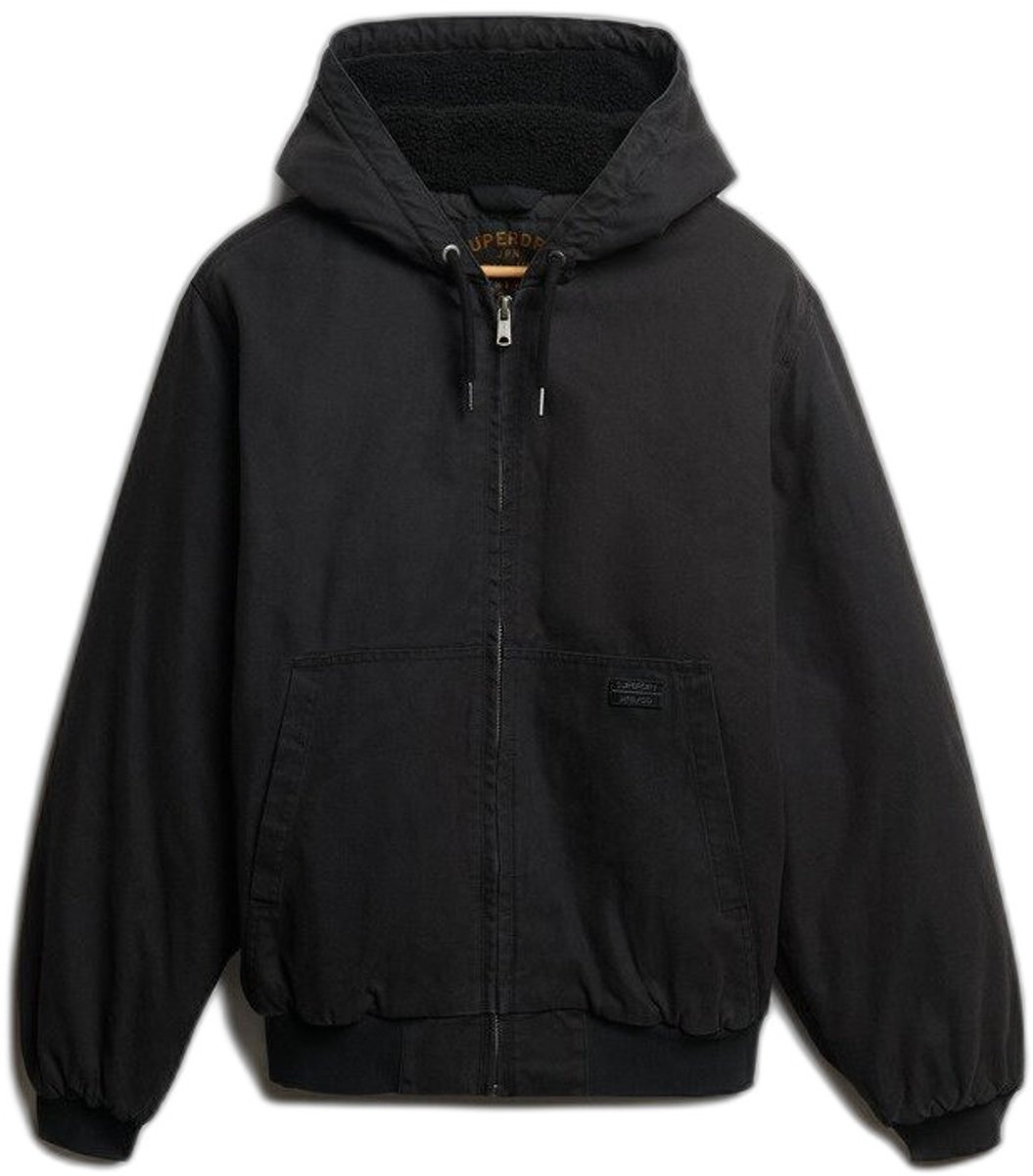Hooded jacket Superdry Canvas Surplus Gitzwart