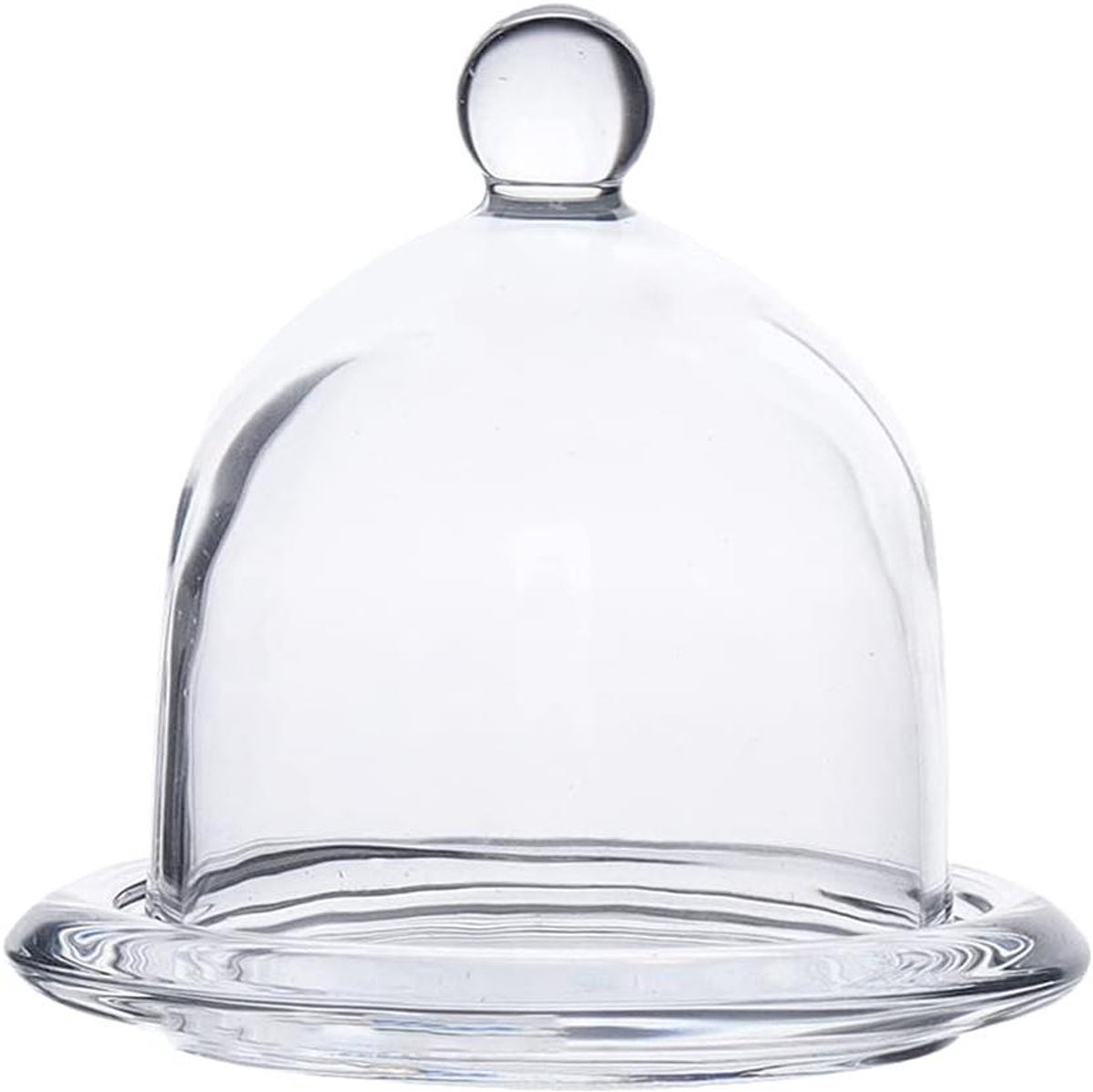 Ronde Glas Cake Stand met Dome en Boter Kaas Board 1 Set 9.5X9cm
