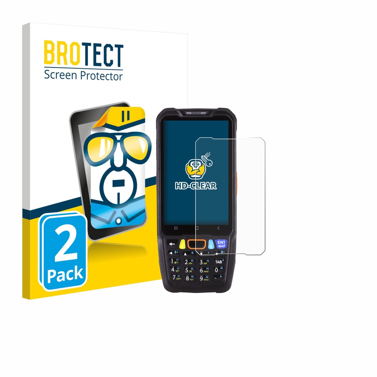 BROTECT - Screenprotector voor Point Mobile PM68 - Folie Beschermfolie transparant 2 Stuks