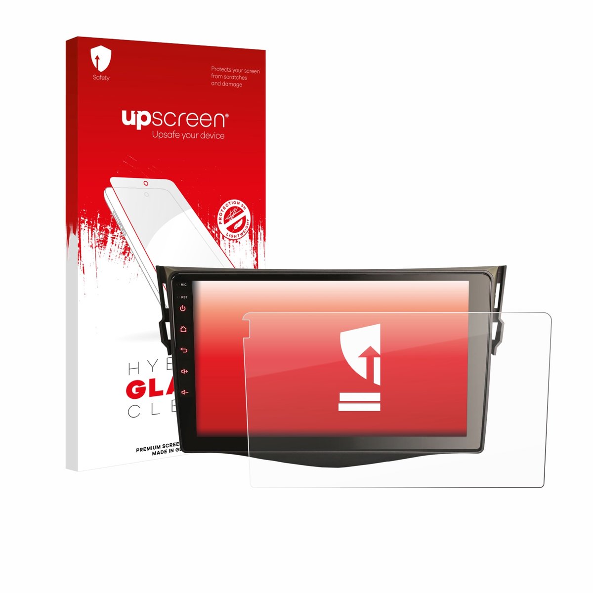 upscreen - Screenprotector voor Erisin ES893AR 9" - Folie Beschermfolie Beschermglas transparant