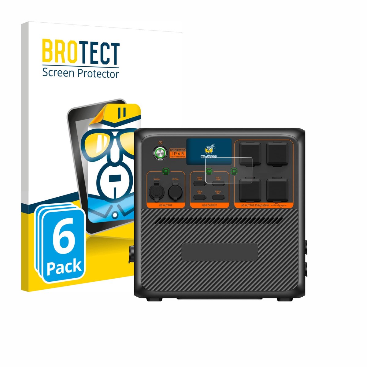BROTECT - Screenprotector voor Bluetti AC240P - Folie Beschermfolie transparant 6 Stuks