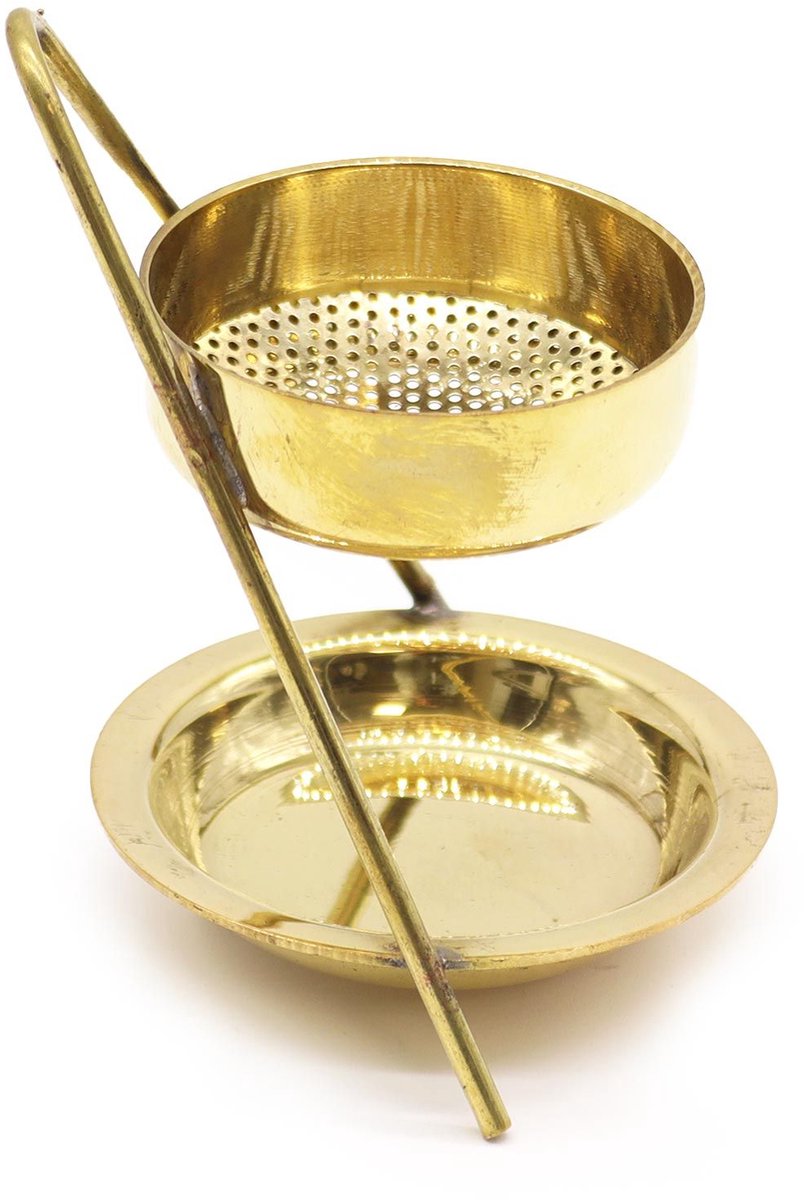 Wierookbrander met zeefje Messing
