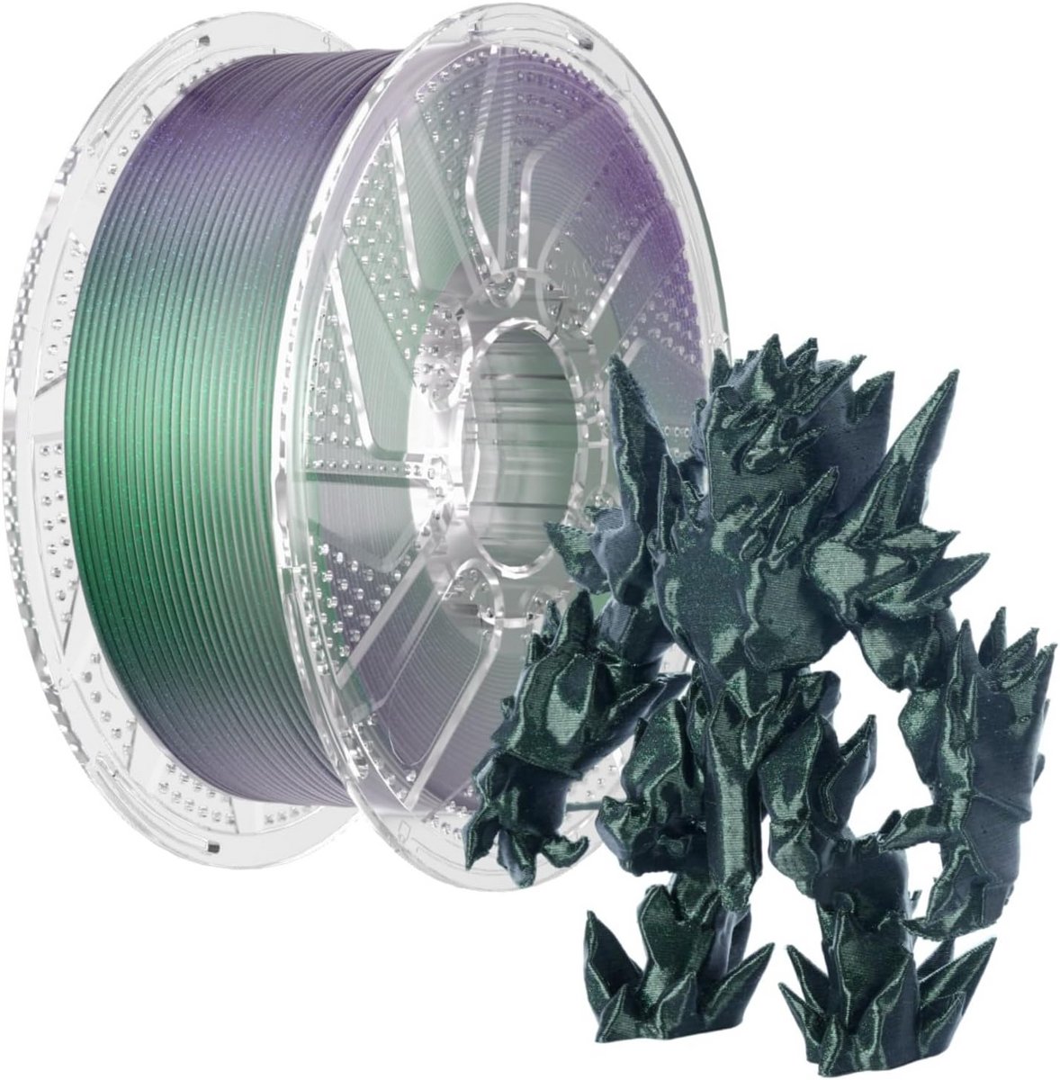 Glitter PLA Filament 1,75 mm Groen 1 kg voor 3D-Printers Sprankelend Effect