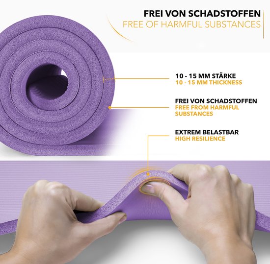 Yoga mat Lila 1 cm dik van Tunturi — afbeelding 5