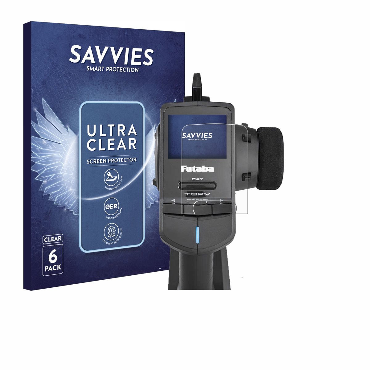 Savvies - Screenprotector voor Futaba T3PV - Folie Beschermfolie transparant 6 Stuks