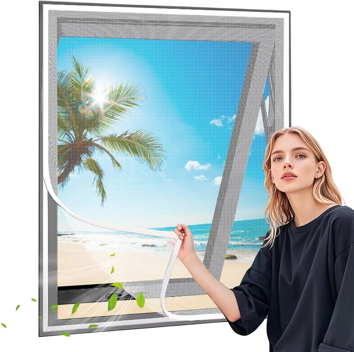 Insectenhor Raam Wit 100x100cm Horren voor Ramen Tegen Muggen en Vliegen